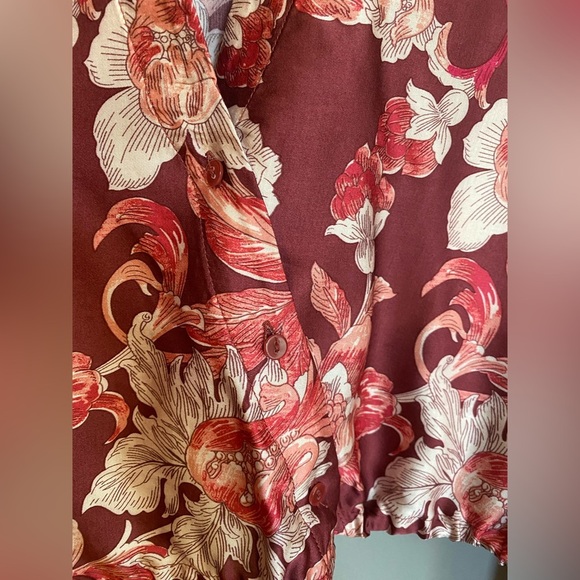 Zara Crop Wrap Front Tie Floral Blouse with Puffy Sleeves Size S - Picture 9 of 11